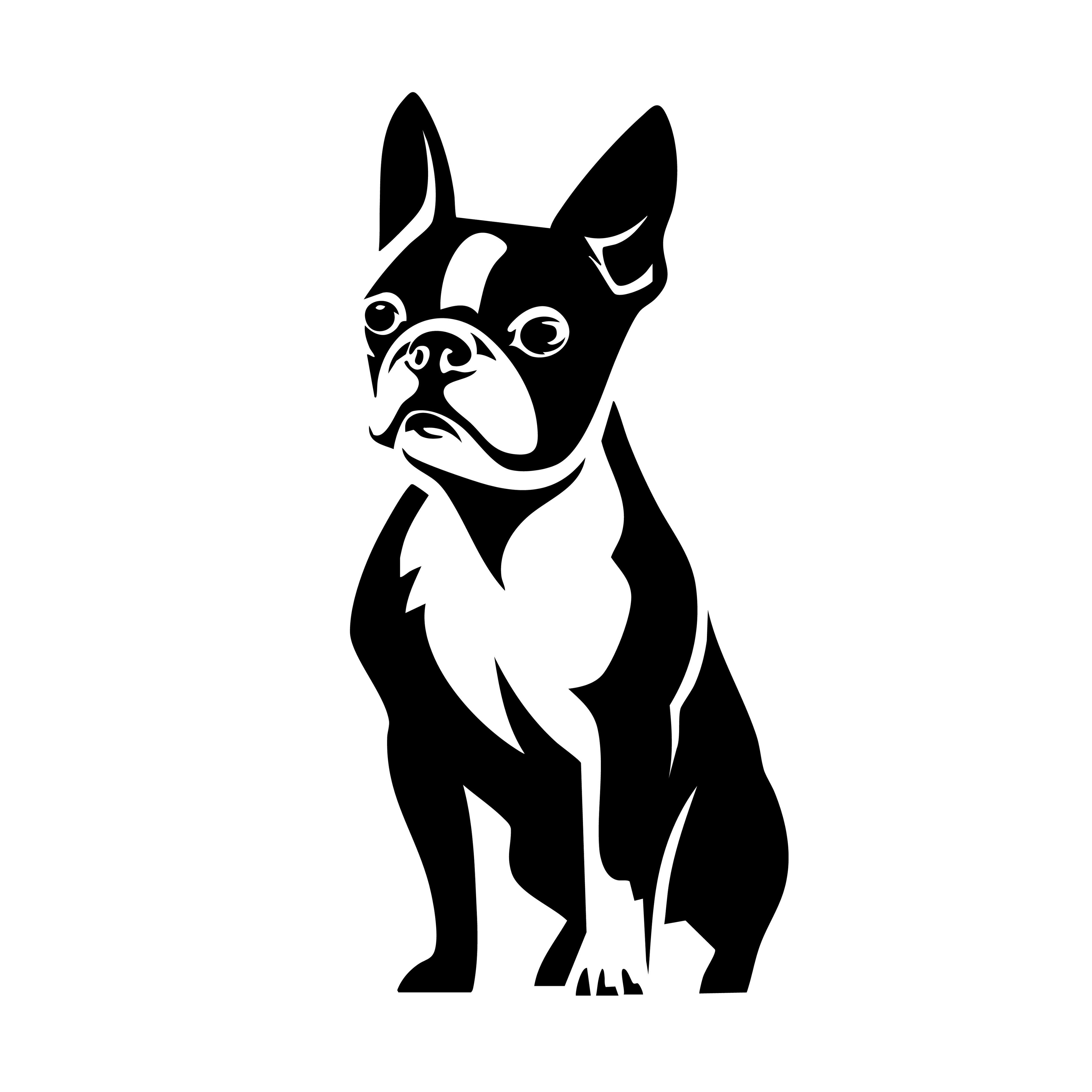 Vinyl Decal / Laptop Sticker/ Car Decal / Phone Sticker Boston Terrier