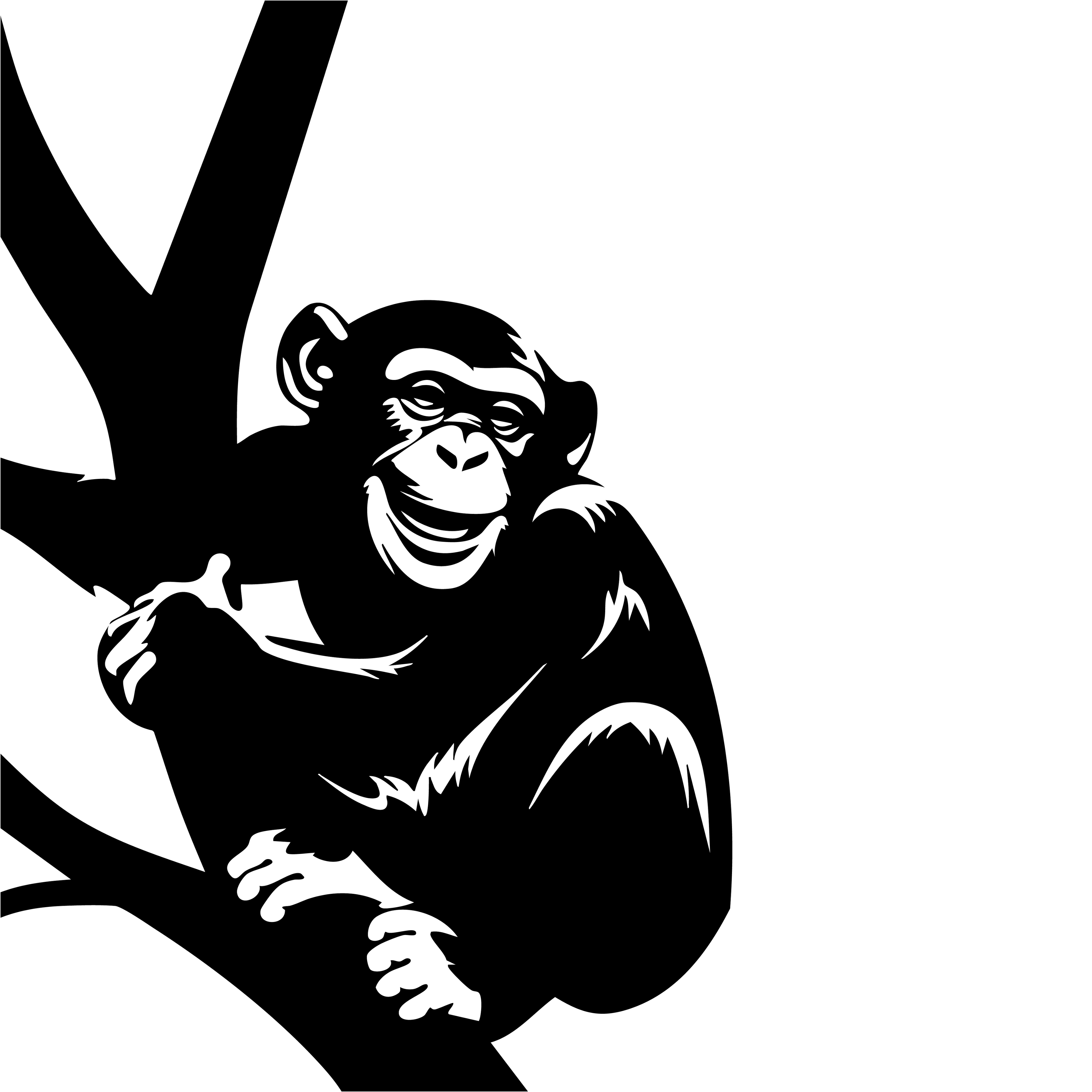 Vinyl Decal / Laptop Sticker/ Car Decal / Phone Sticker Chimpanzee