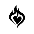 Vinyl Decal / Laptop Sticker/ Car Decal / Phone Sticker Heart Flame