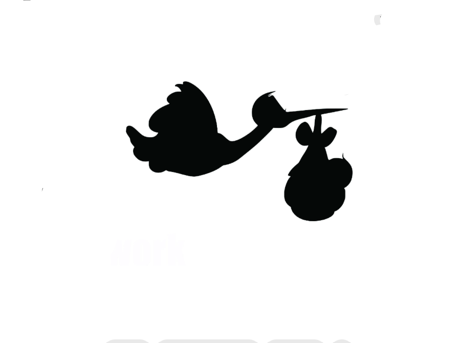 Vinyl Decal / Laptop Sticker/ Car Decal / Phone Sticker Baby Stork