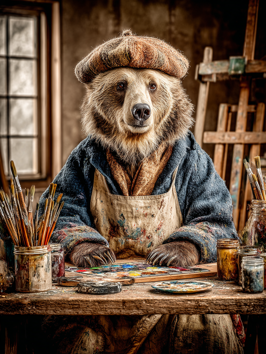 Artist Bear Digital Download Wall Art