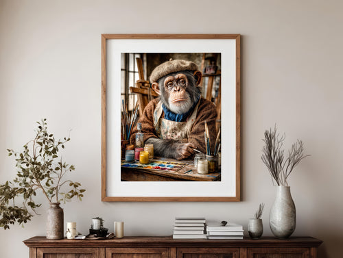 Artist Chimpanzee Digital Download Wall Art