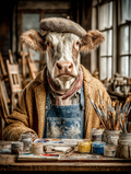 Artist Cow Digital Download Wall Art