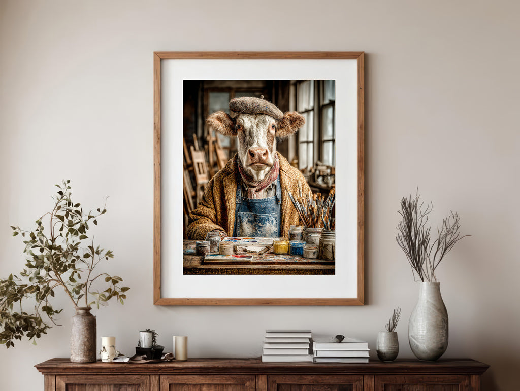 Artist Cow Digital Download Wall Art