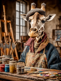 Artist Giraffe Digital Download Wall Art