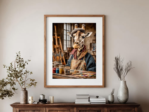 Artist Giraffe Digital Download Wall Art