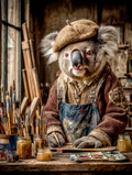 Artist Koala Digital Download Wall Art