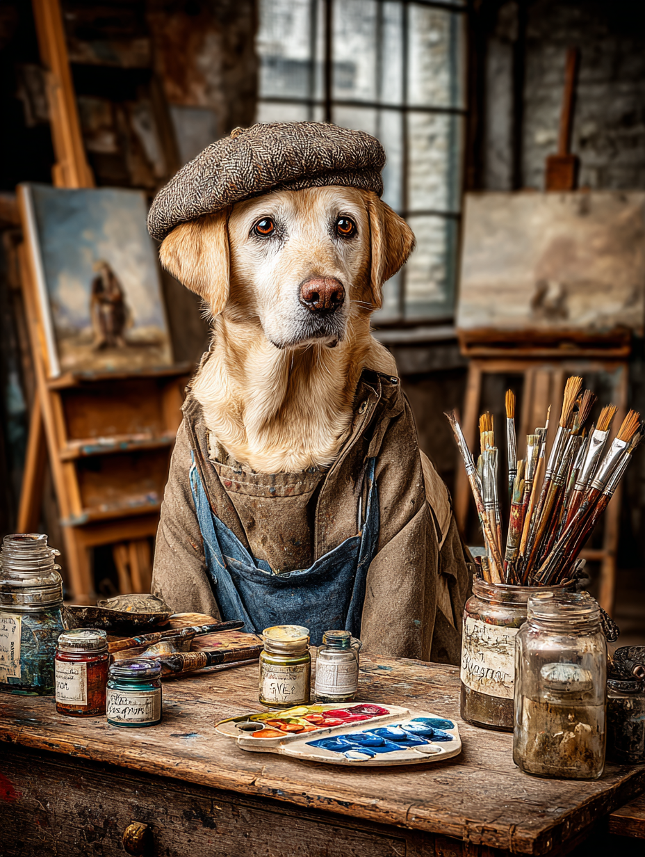 Artist Labrador Retriever Digital Download Wall Art