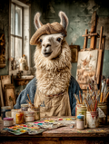 Artist Llama Digital Download Wall Art