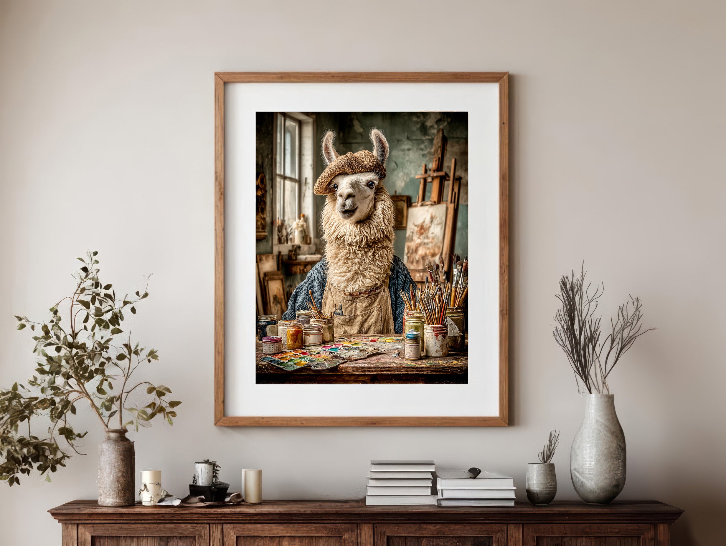 Artist Llama Digital Download Wall Art