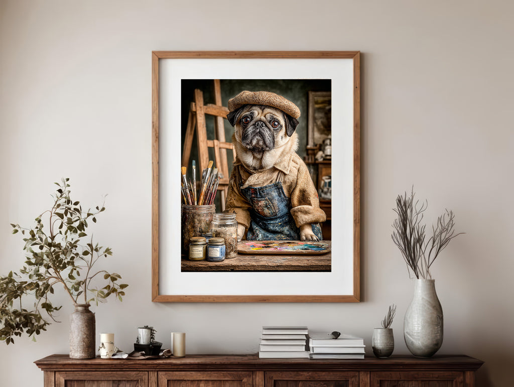 Artist Pug Digital Download Wall Art