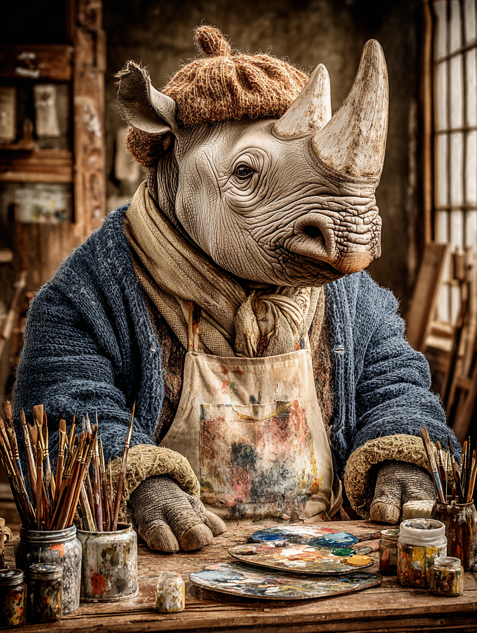 Artist Rhinoceros Digital Download Wall Art