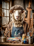 Artist Sheep Digital Download Wall Art