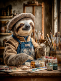 Artist Sloth Digital Download Wall Art