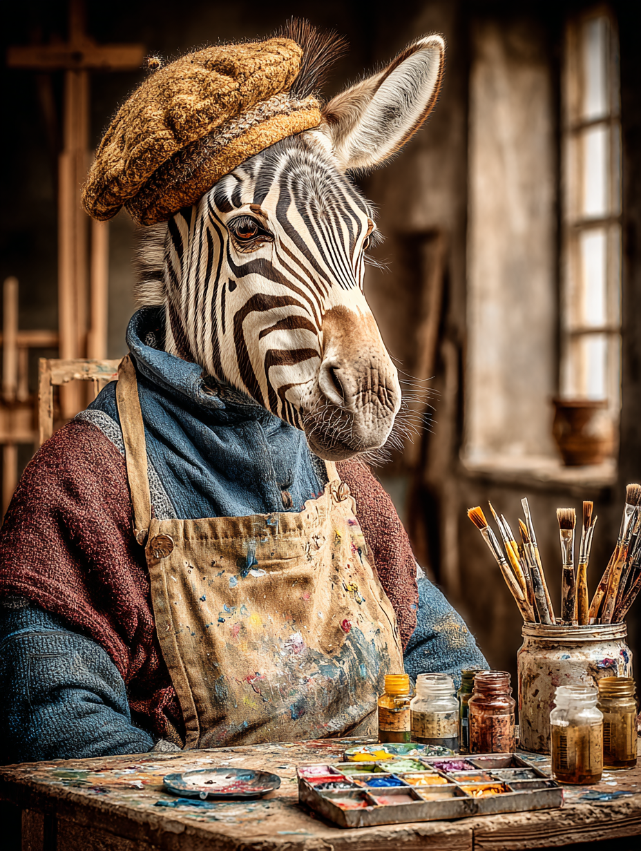 Artist Zebra Digital Download Wall Art