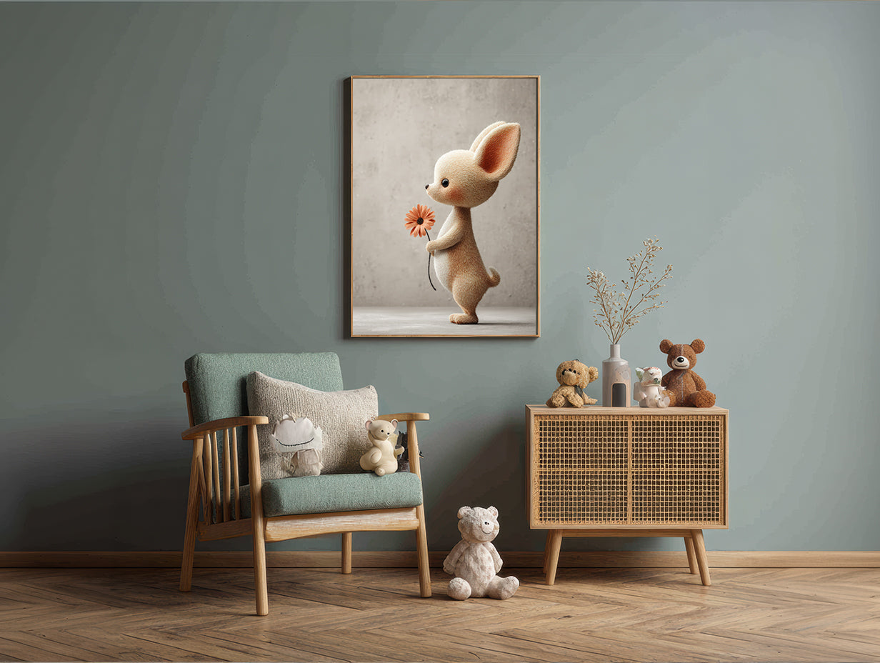 Baby Room Flowers Bunny 2 Digital Download Wall Art