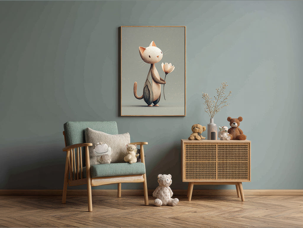 Baby Room Flowers Cat 4 Digital Download Wall Art