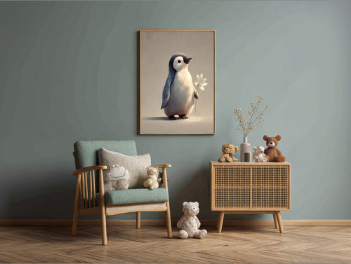 Baby Room Flowers Penguin Digital Download Wall Art