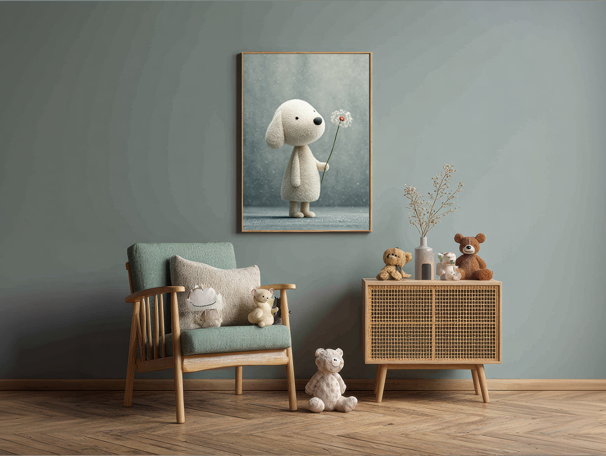 Baby Room Flowers Puppy 1 Digital Download Wall Art