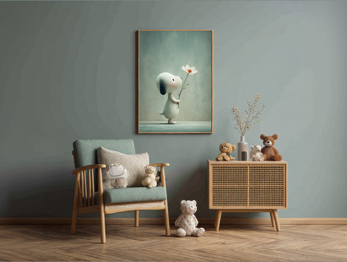 Baby Room Flowers Puppy 2 Digital Download Wall Art