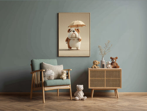 Baby Room Umbrella Bulldog Digital Download Wall Art