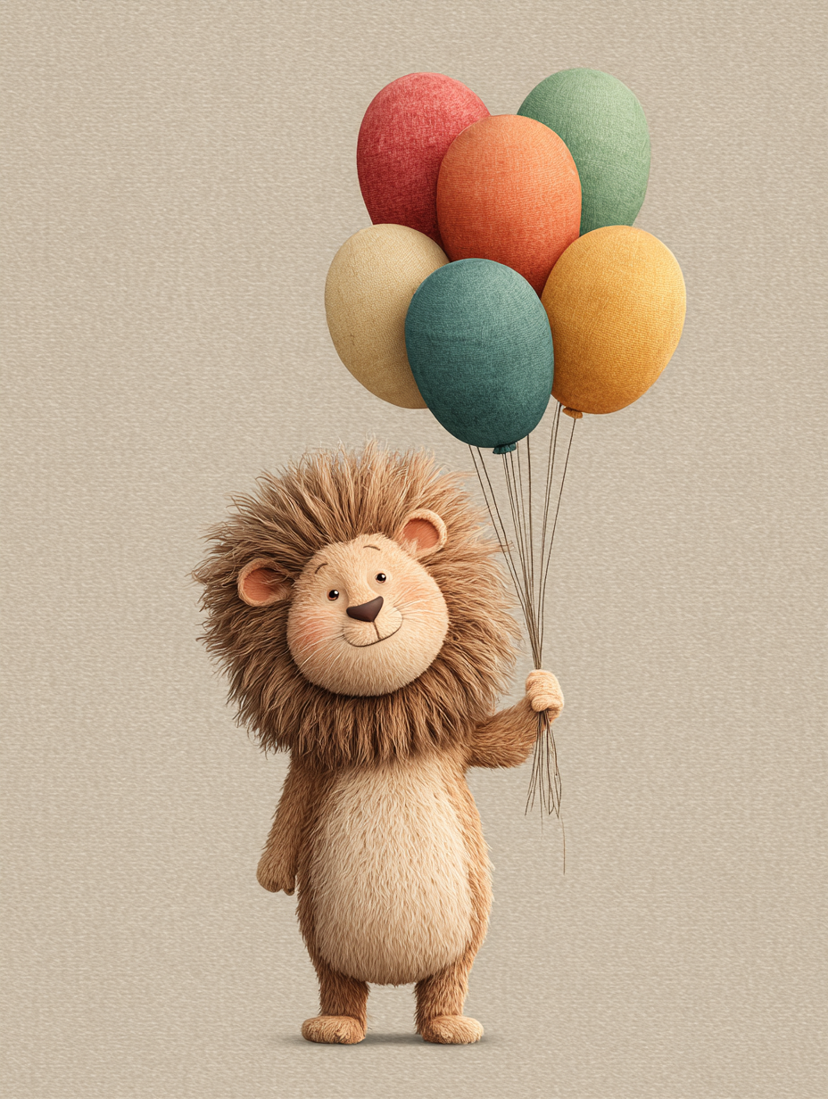 Baby Room Balloons Lion Digital Download Wall Art