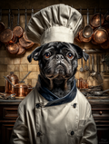 Chef Black Pug Digital Download Wall Art