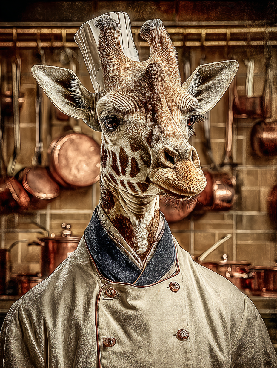 Chef Giraffe Digital Download Wall Art