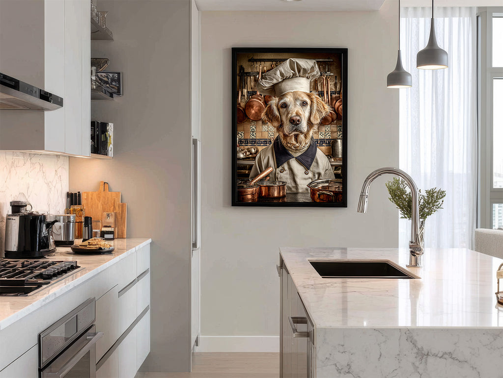 Chef Golden Retriever Digital Download Wall Art