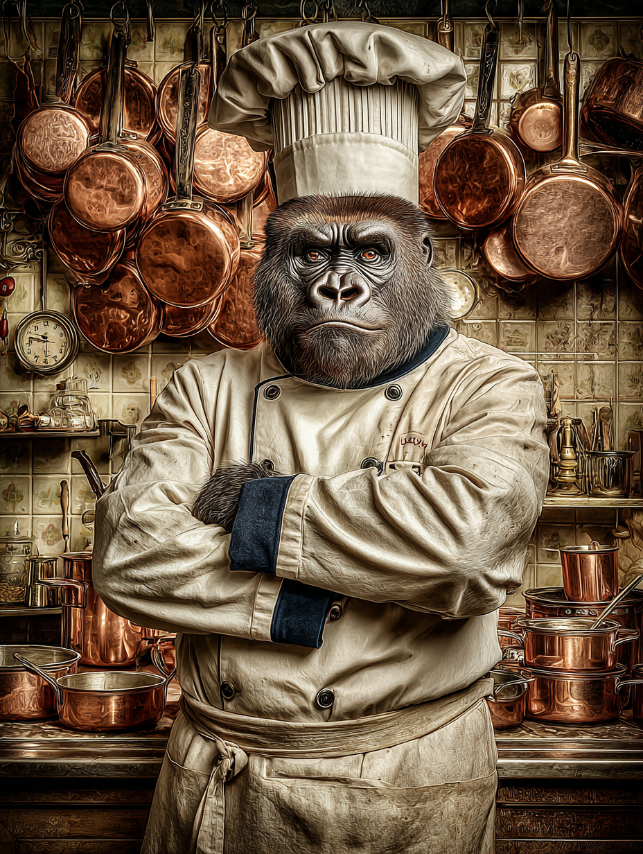 Chef Gorilla Digital Download Wall Art