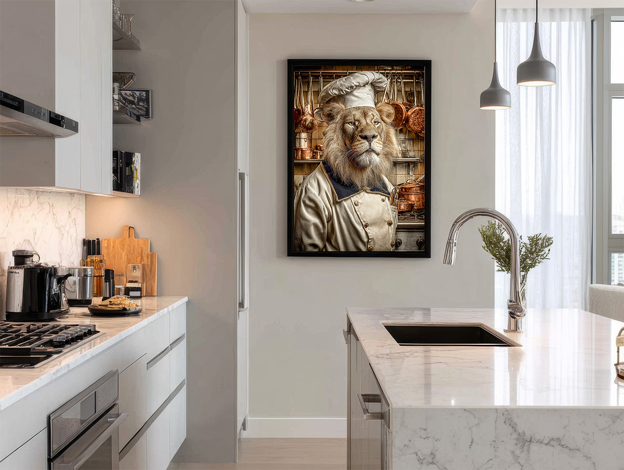 Chef Lion Digital Download Wall Art