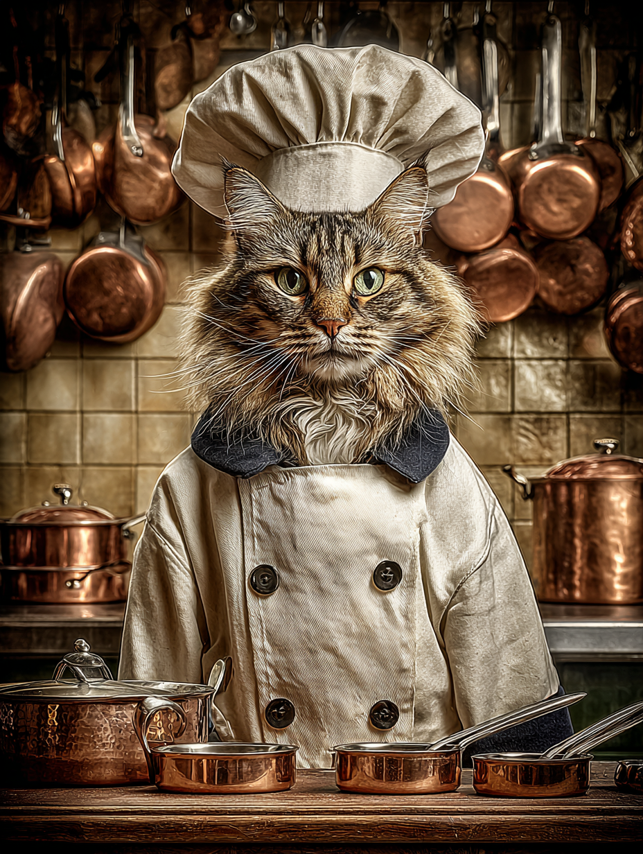 Chef Maine Coon Cat Digital Download Wall Art