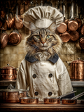 Chef Maine Coon Cat Digital Download Wall Art
