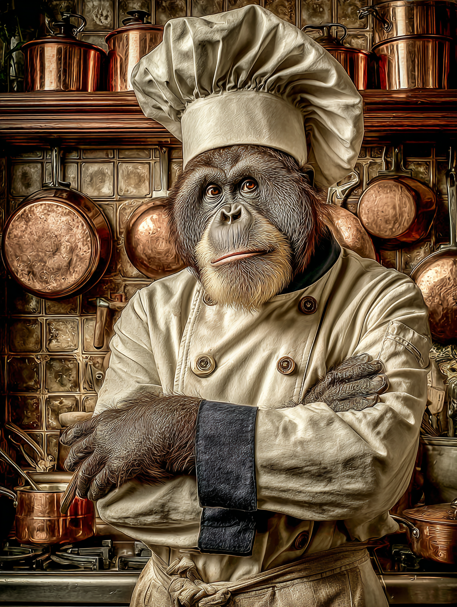 Chef Orangutan Digital Download Wall Art