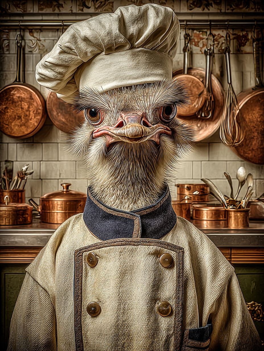 Chef Ostrich Digital Download Wall Art