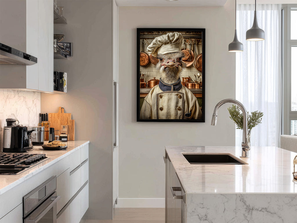 Chef Ostrich Digital Download Wall Art