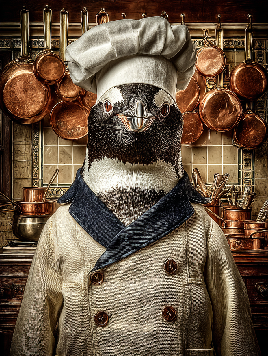 Chef Penguin Digital Download Wall Art