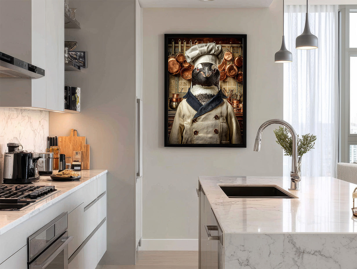 Chef Penguin Digital Download Wall Art