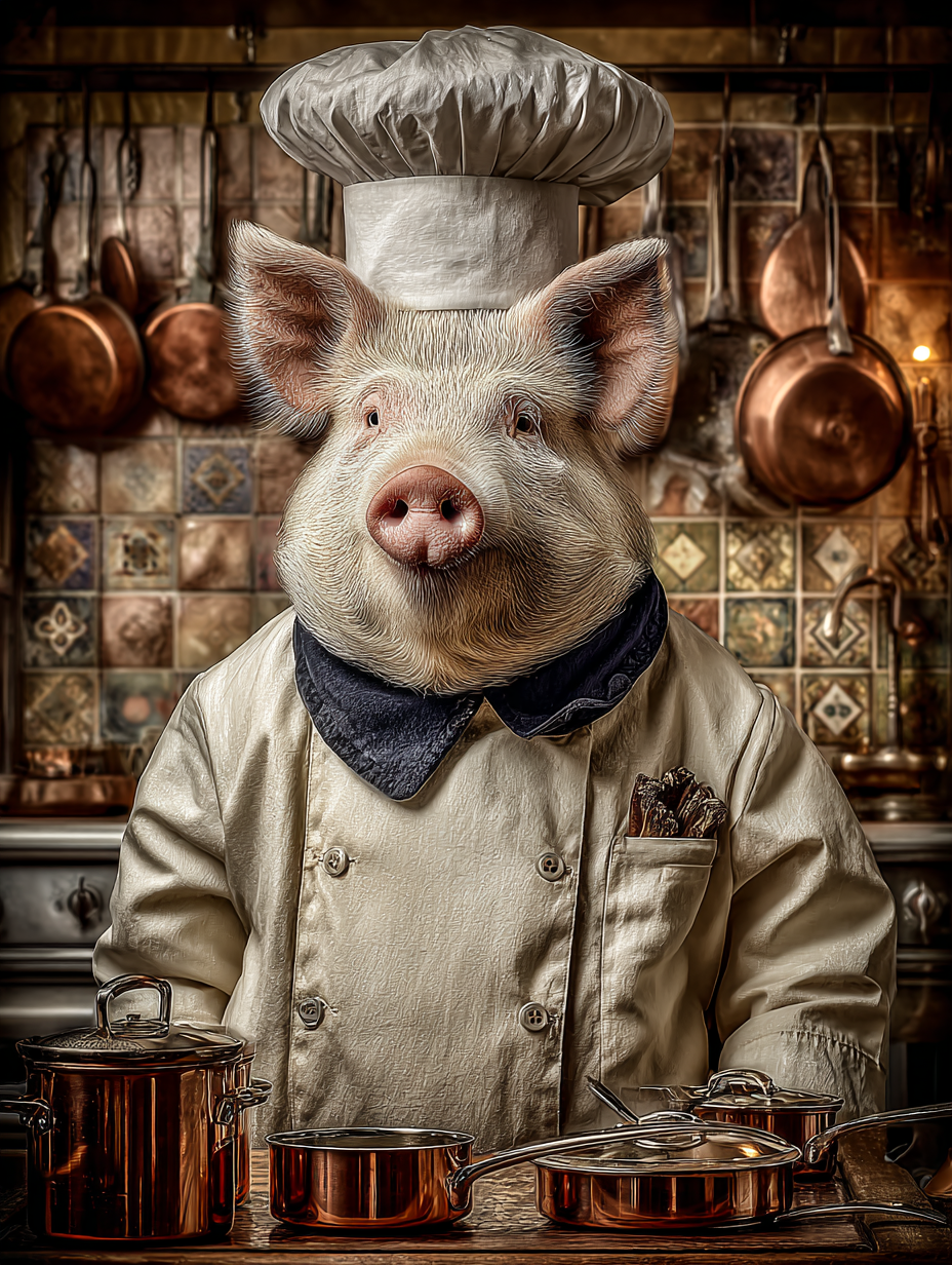 Chef Pig Digital Download Wall Art