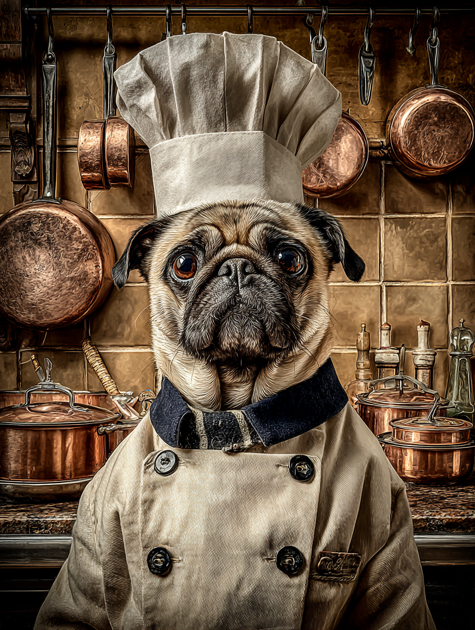 Chef Pug Digital Download Wall Art