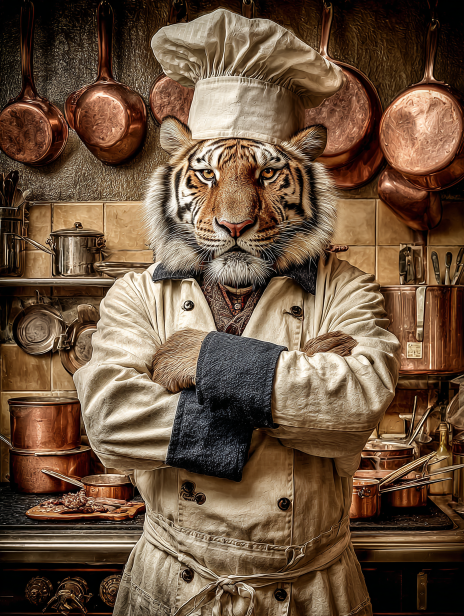 Chef Tiger Digital Download Wall Art