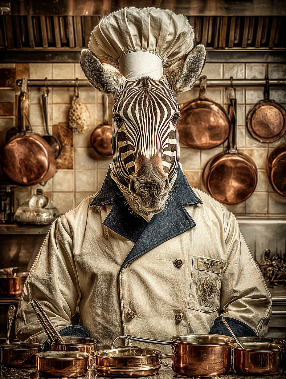 Chef Zebra Digital Download Wall Art