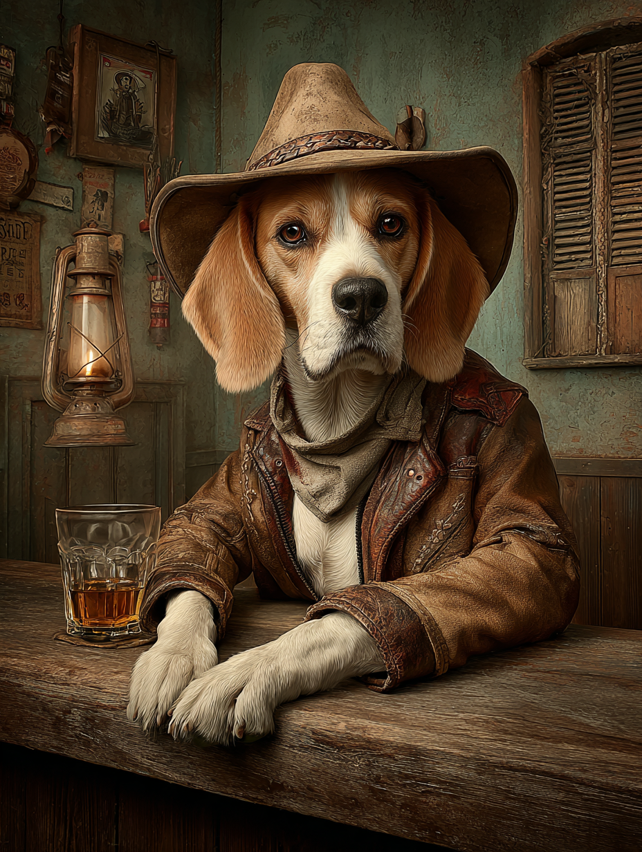 Cowboy Beagle Digital Download Wall Art