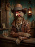 Cowboy Chicken Digital Download Wall Art