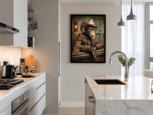 Cowboy Chimpanzee Digital Download Wall Art
