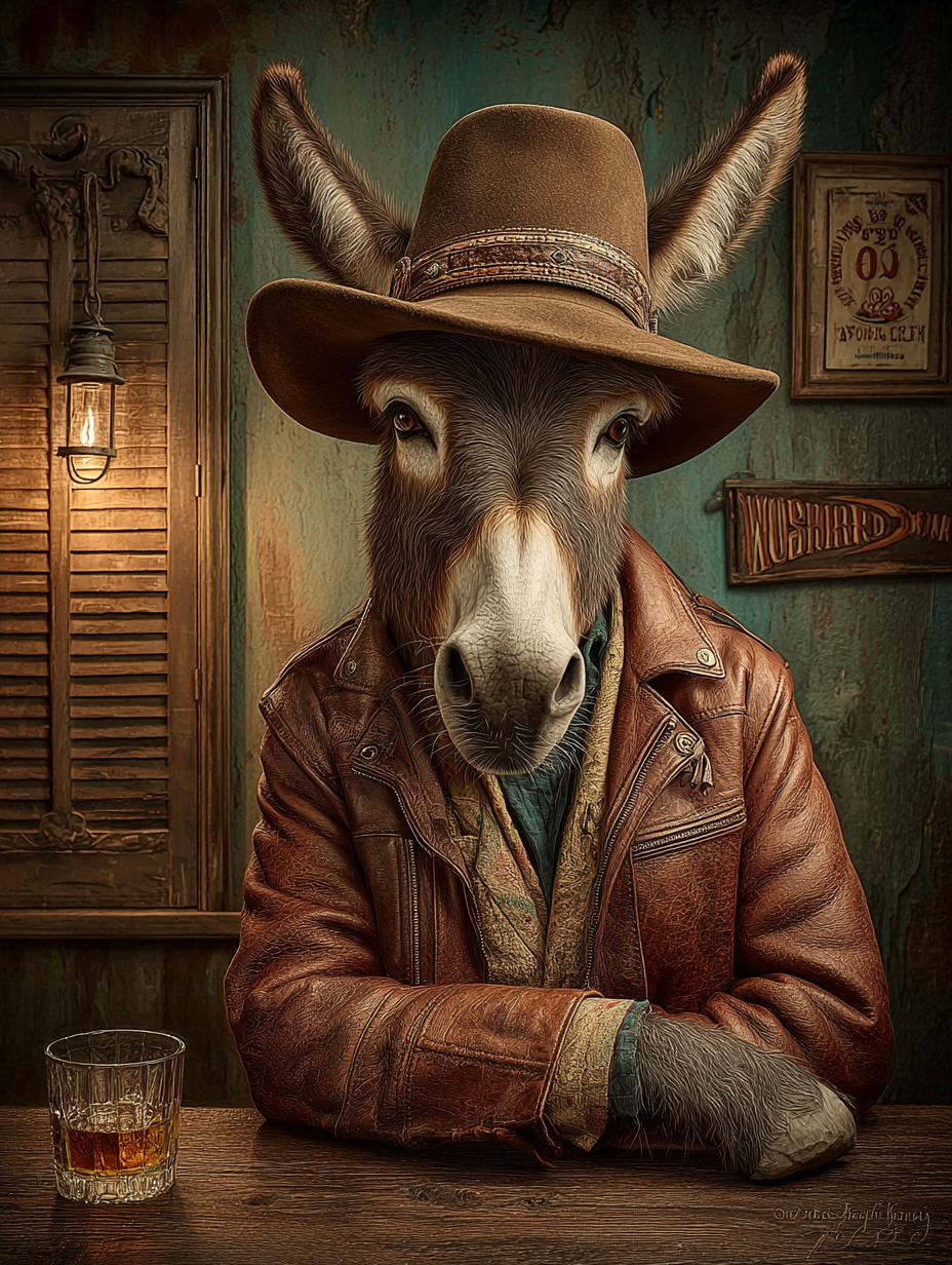 Cowboy Donkey Digital Download Wall Art