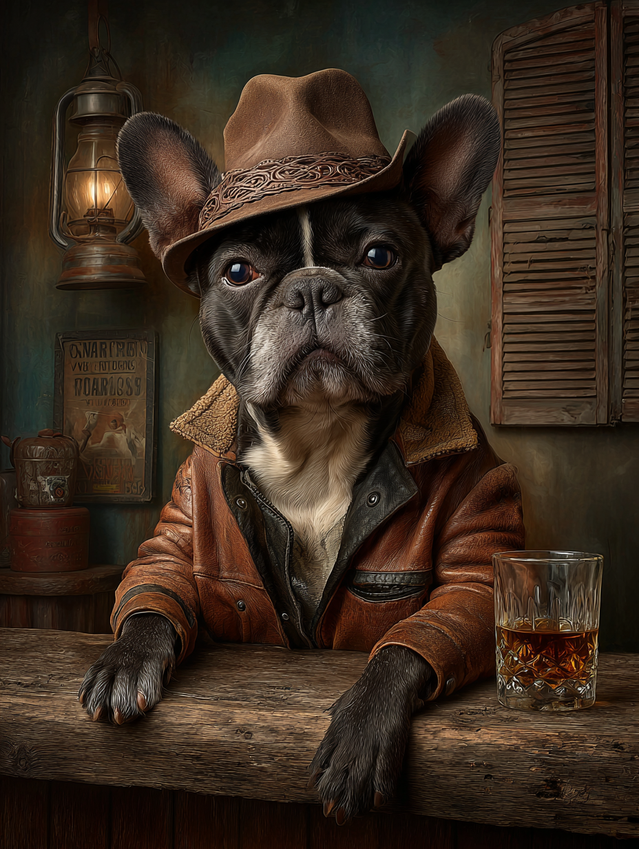 Cowboy French Bulldog Digital Download Wall Art