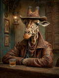 Cowboy Giraffe Digital Download Wall Art