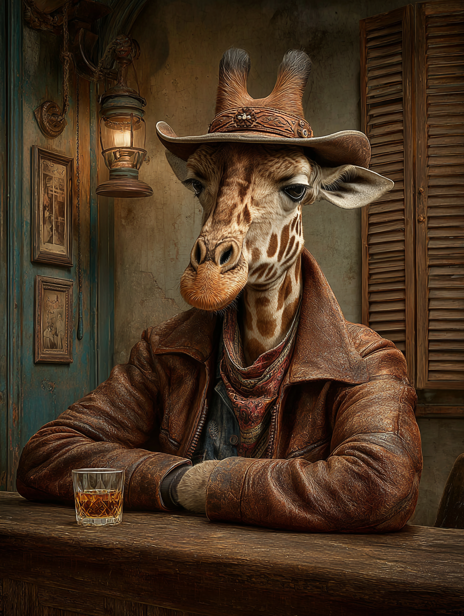 Cowboy Giraffe Digital Download Wall Art
