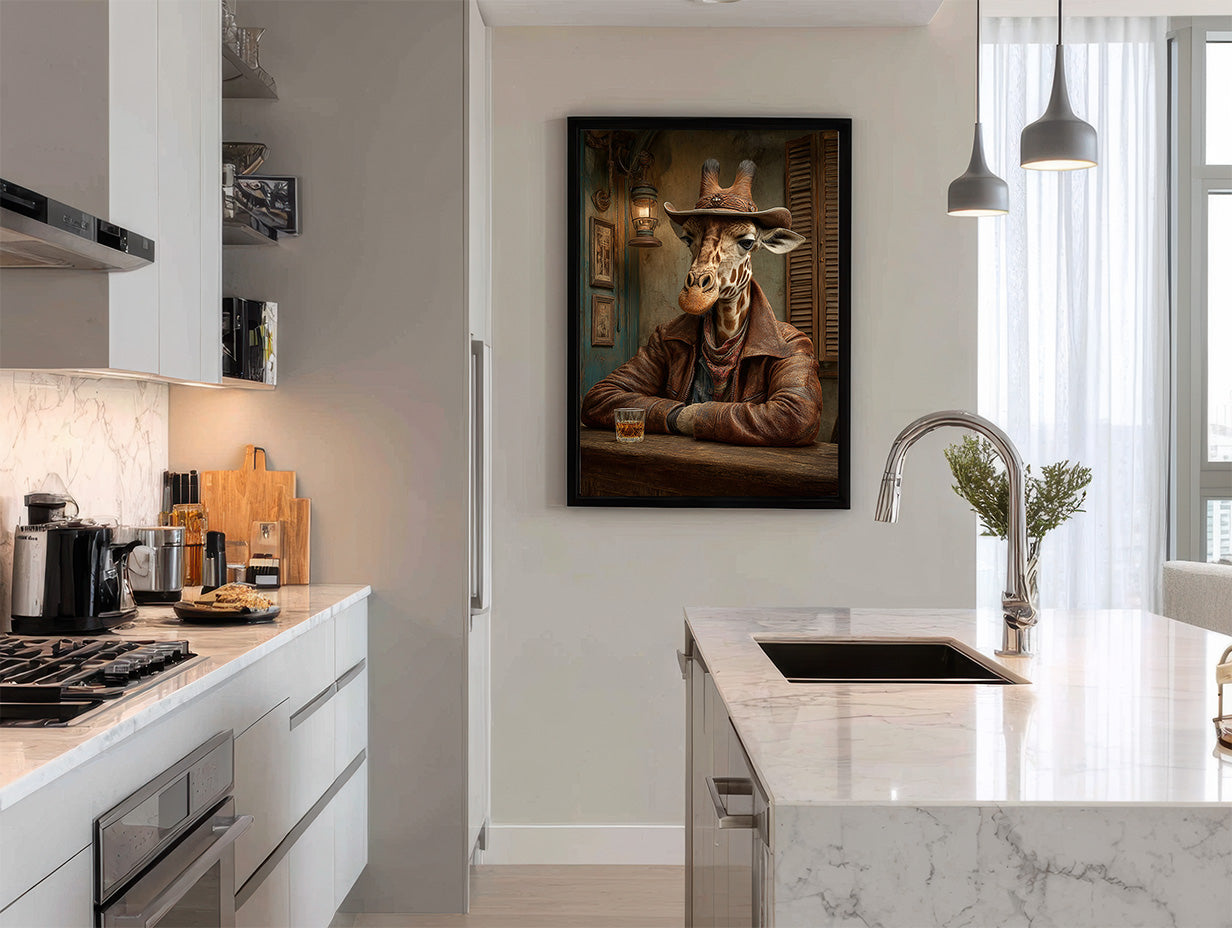 Cowboy Giraffe Digital Download Wall Art